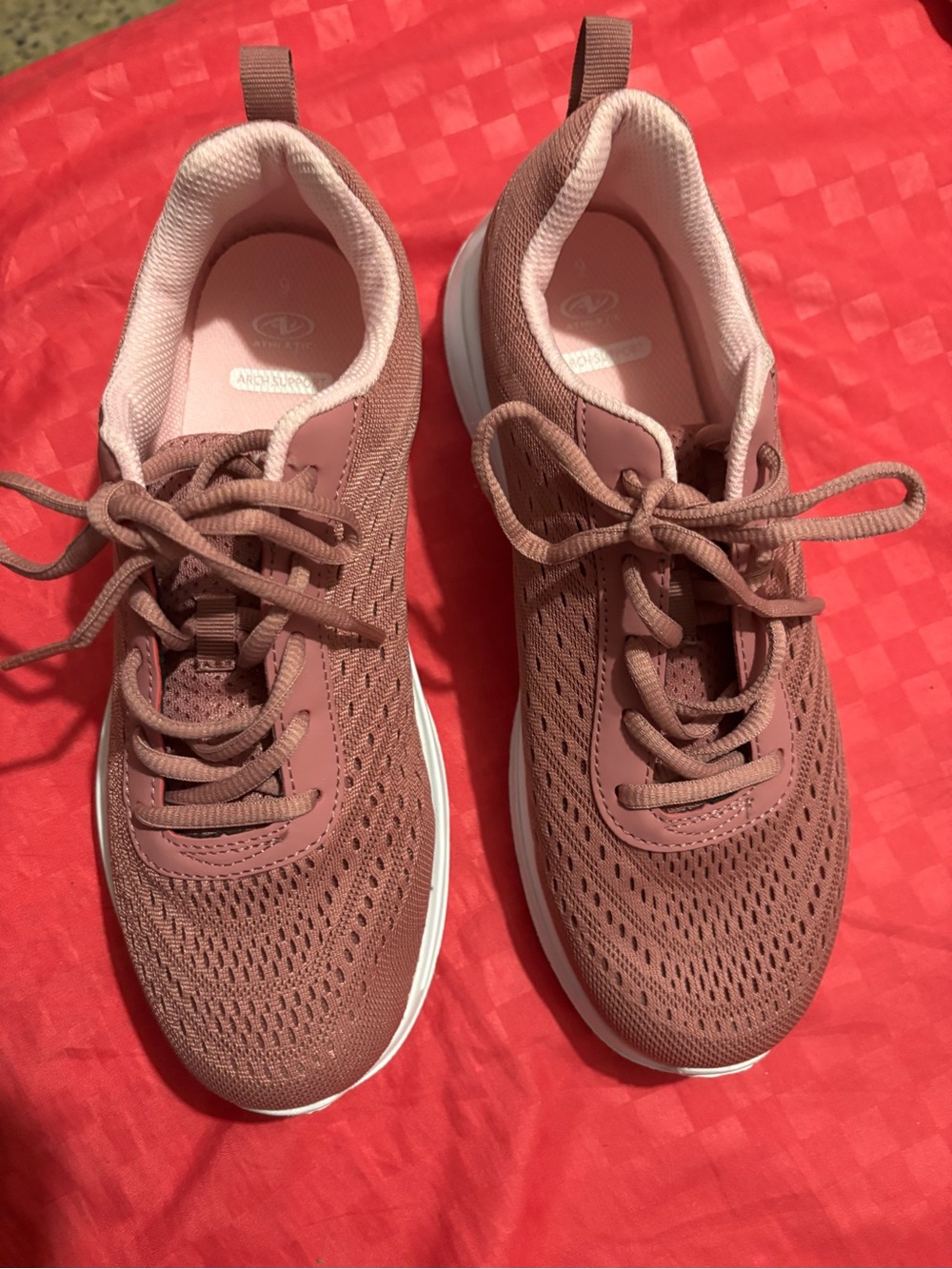 Athletic Works Women's Lace-Up Mesh Sneakers - Dusty Rose